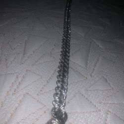 14K White Diamond Cuban Necklace 34-36 MM