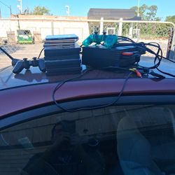 PS2 + PS1 N PS2 Memory Case + Extra Green Controller + Games