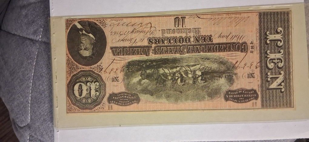 $10 1864 Confederate  Note