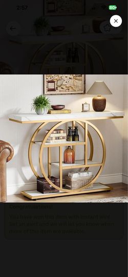 Marble Console Table 43’ H