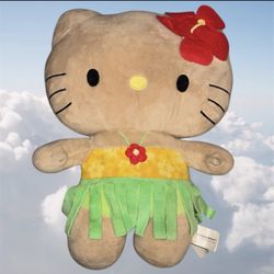 RARE Fiesta Sanrio Tan Sun-Kissed HELLO KITTY Hawaiian Hula Plush 14”