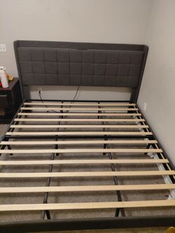 King size bed frame and head