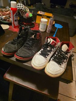 Jordan 1 Set Sz 9.5 (White Mid/Black Flight 3)