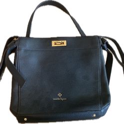 Nanette Lepore Vegan Leather Black Handbag with detachable crossbody strap.