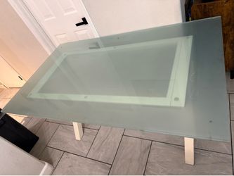 Glass table dinner dinning no chairs