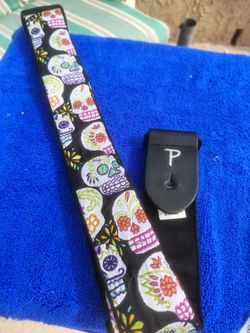 Perris leathers from Canada guitar strap Sugar Skulls