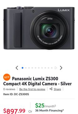 Panasonic - LUMIX ZS300 Compact Point & Shoot 4K Video Digital Camera, 15x Zoom Travel Camera - Silver