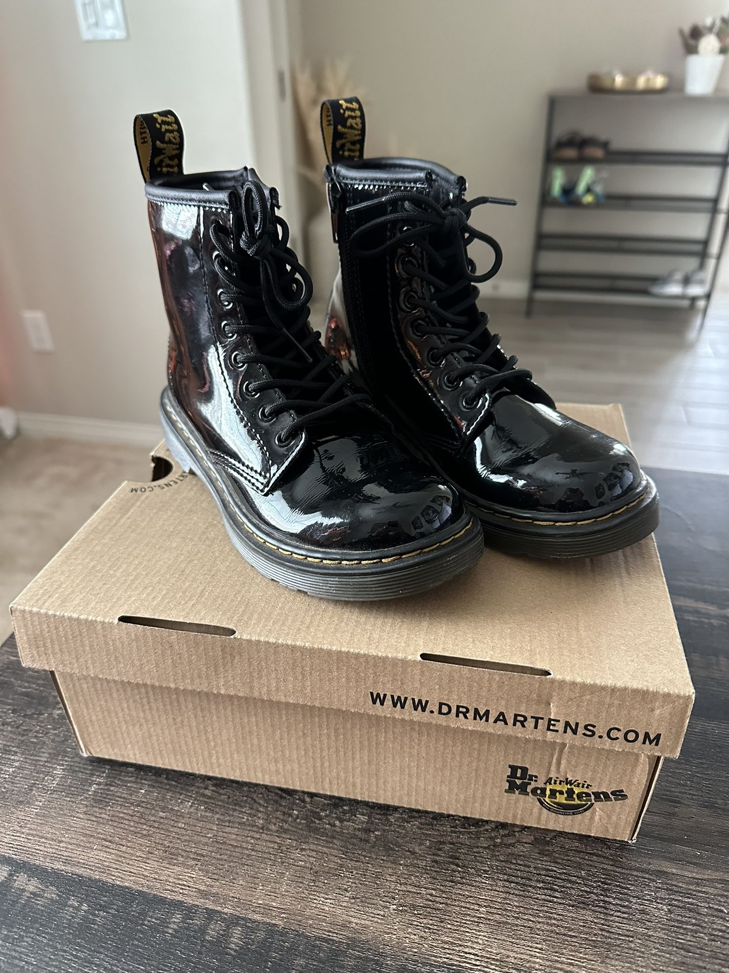 Dr. Martens Child Black Patent Boots