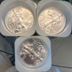 3 Original Rolls Of 2014 Silver 1 Ounce Eagles