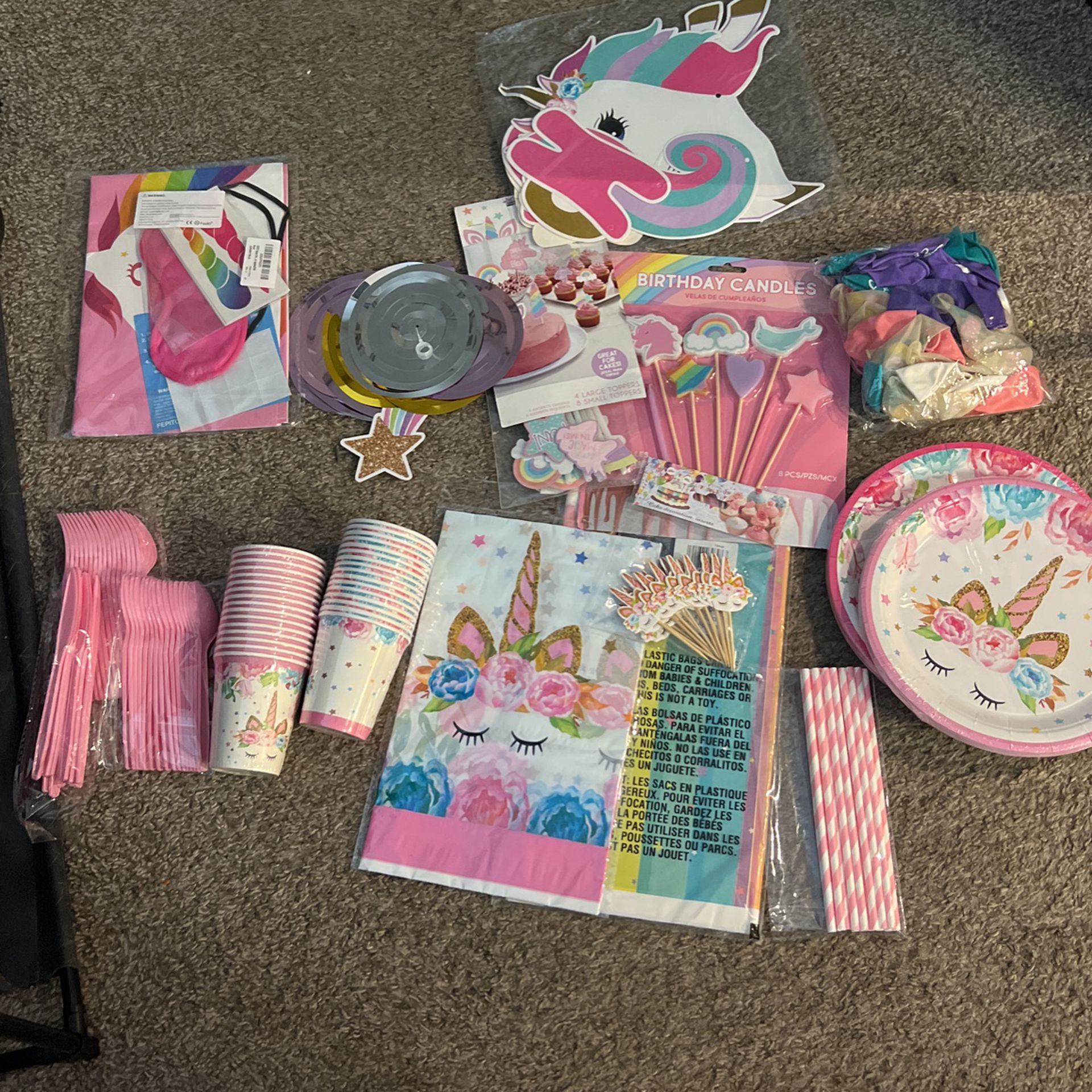 Unicorn Little Girl Party Supplies 