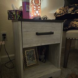 Ashley's wood dresser and 2 night stands!
