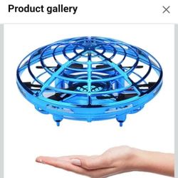 Mini UFO Flying Ball Toys for Kids, Hand-Controlled UFO Drone Helicopter with 360° Rotating LED Lights, Infrared Interactive Induction, Blue
