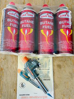 Multi-Purpose Gas Torch w/ (1) 4-Pack of Butane Gas