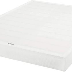 Amazon Basics Smart Box Spring Bed Base, 7-Inch Height Mattress Foundation, Tool-Free Easy Assembly, King, White