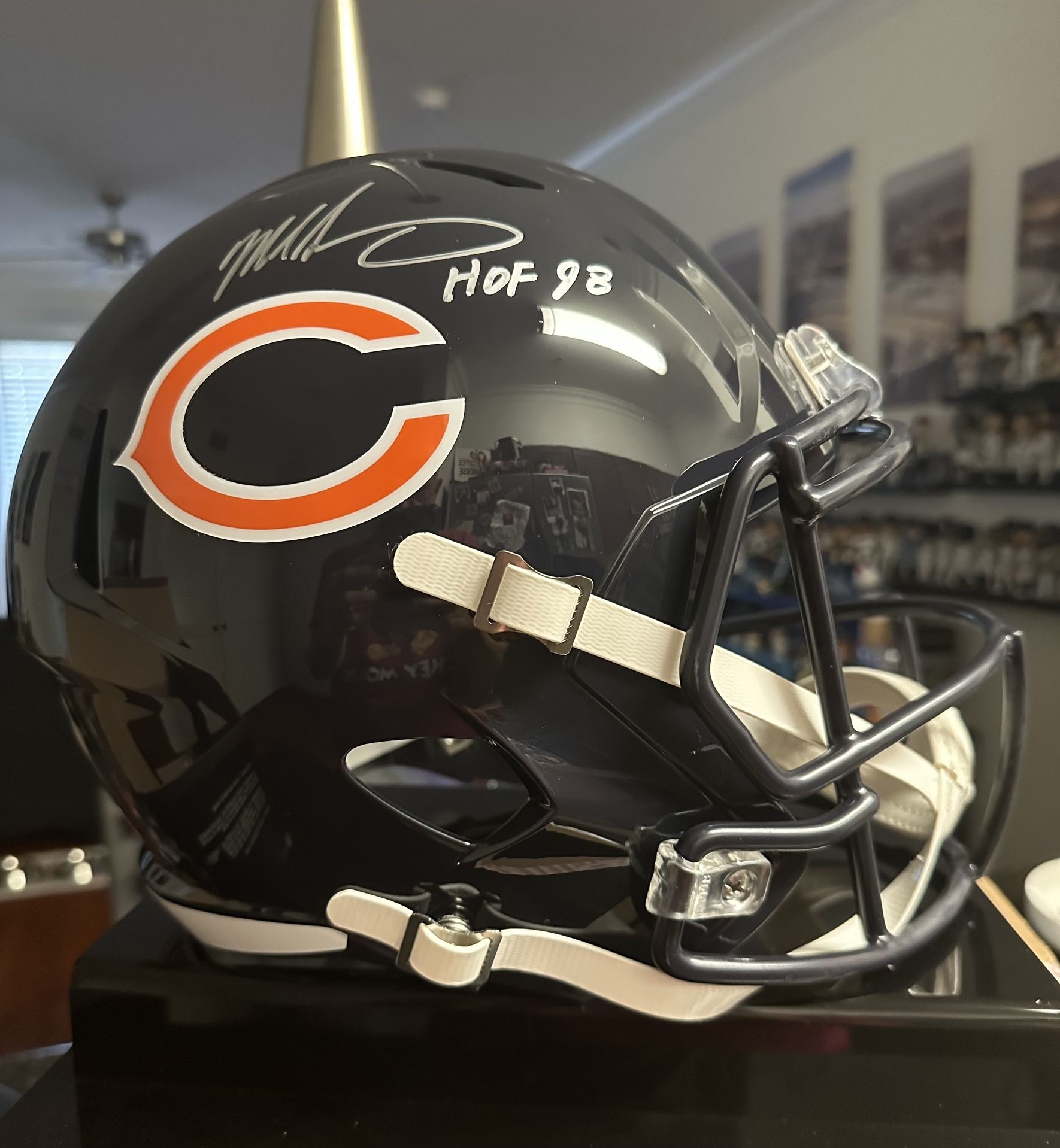 Mike Singletary Signed Chicago Bears F/S Riddell Speed Replica Helmet Schwartz