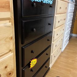 Black Five Drawer Dresser Jumbo Chest Cajonera Comoda Nueva 