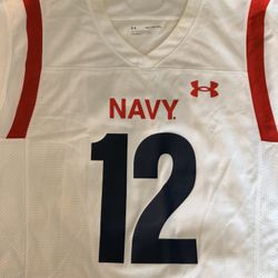 Under Armour Navy Midshipmen #12 Football Jersey NASA Patch – XX