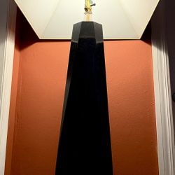⭕️ Rare Vintage Black Pyramid Floor Lamp by Bauer 