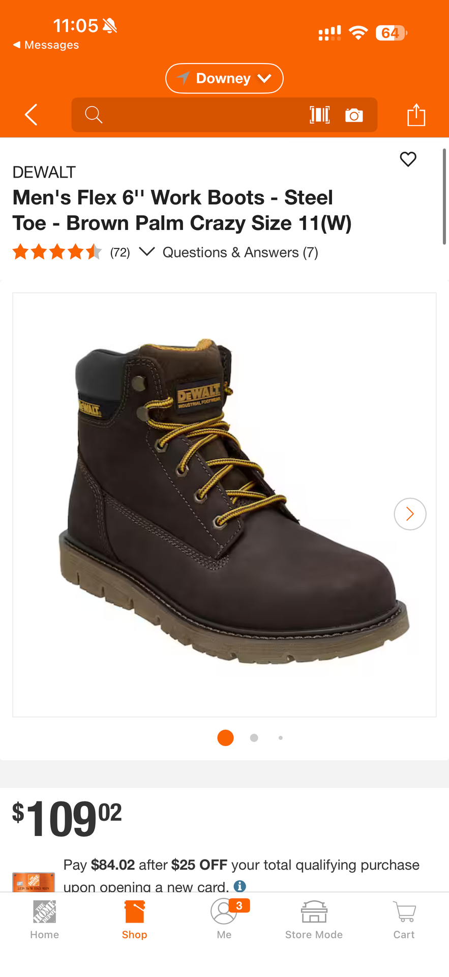 DEWALT Men's Flex 6'' Work Boots - Steel Toe - Brown Palm Crazy Size 11(W)