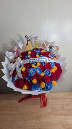 Snow White Themed Rose Bouquet