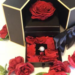 Preserved Real Rose Jewelry Gift Box