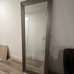 Large Modern Floor Mirror – Wood Frame – Full Length