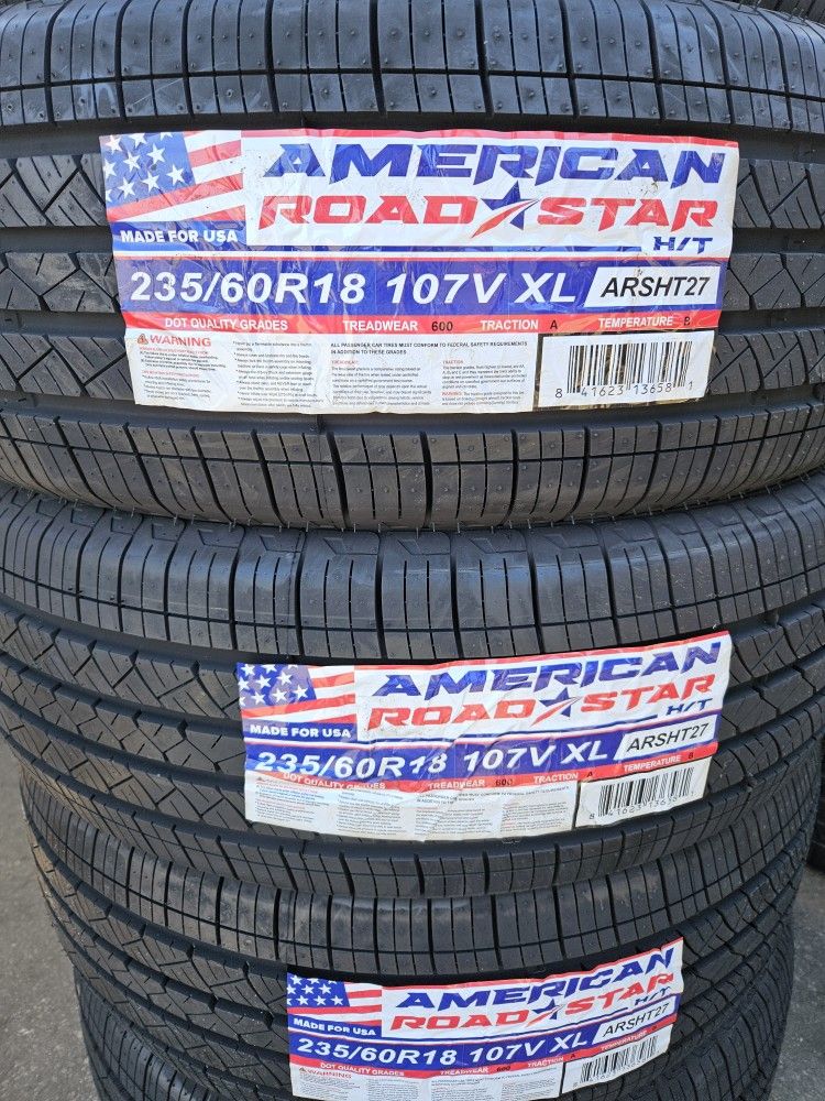 235-60-18 !!! AMERICAN ROADSTAR A/S !!! $370 LAS 4 LLANTAS MONTADAS Y BALANCEO INCLUIDO π