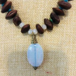 ORGANIC TAMARINDO SEED/ OPALITE FOCAL STONE $40