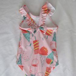 New Baby Girls 6 Months Ice Cream Print Swimsuit 