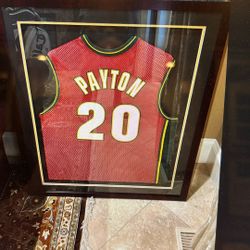 Gary Payton Framed Team Issued  Alternate Road Jersey