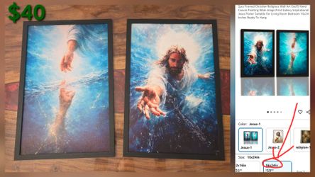 2x 16"x24" Christian wall art