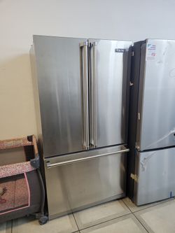 Viking frenchdoor counter depth stainless steel fridge