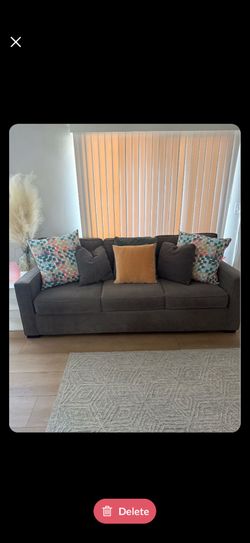 Charcoal gray 3 seater sofa