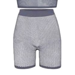 SKIMS Shorts Size 4x fishnet perforated steel gray SGR nwt KIM K Women's 4XL