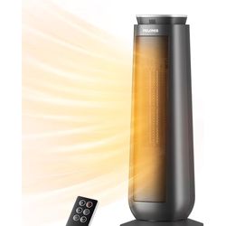 PELONIS PTH15A4BGB Ceramic Tower 1500W Indoor Space Heater with Oscillation, Remote Control, Programmable Thermostat & 8H Timer, ECO Mode, Tip-Over Sw
