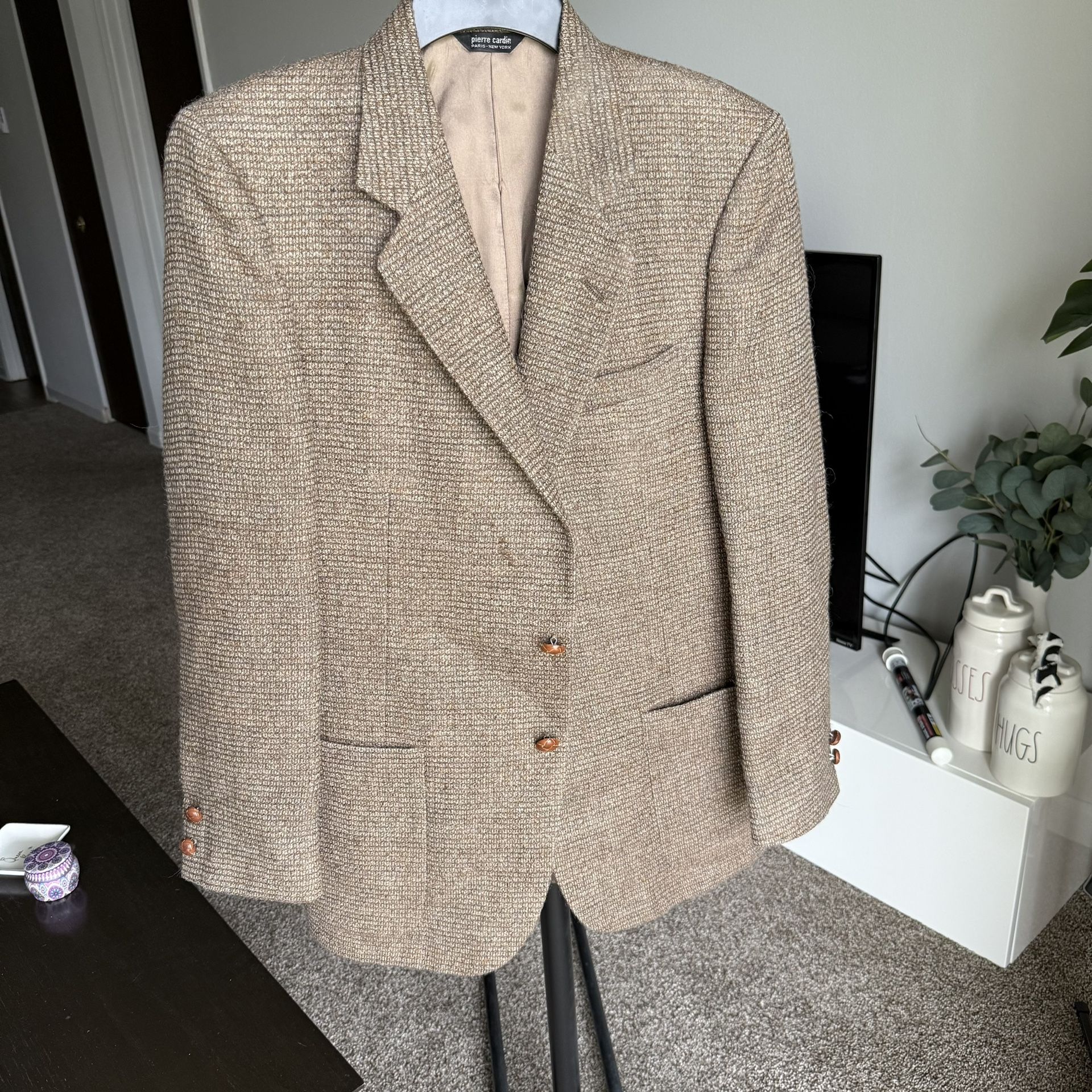 Pierre Cardin Men's Wool Tweed Vintage Blazer 42