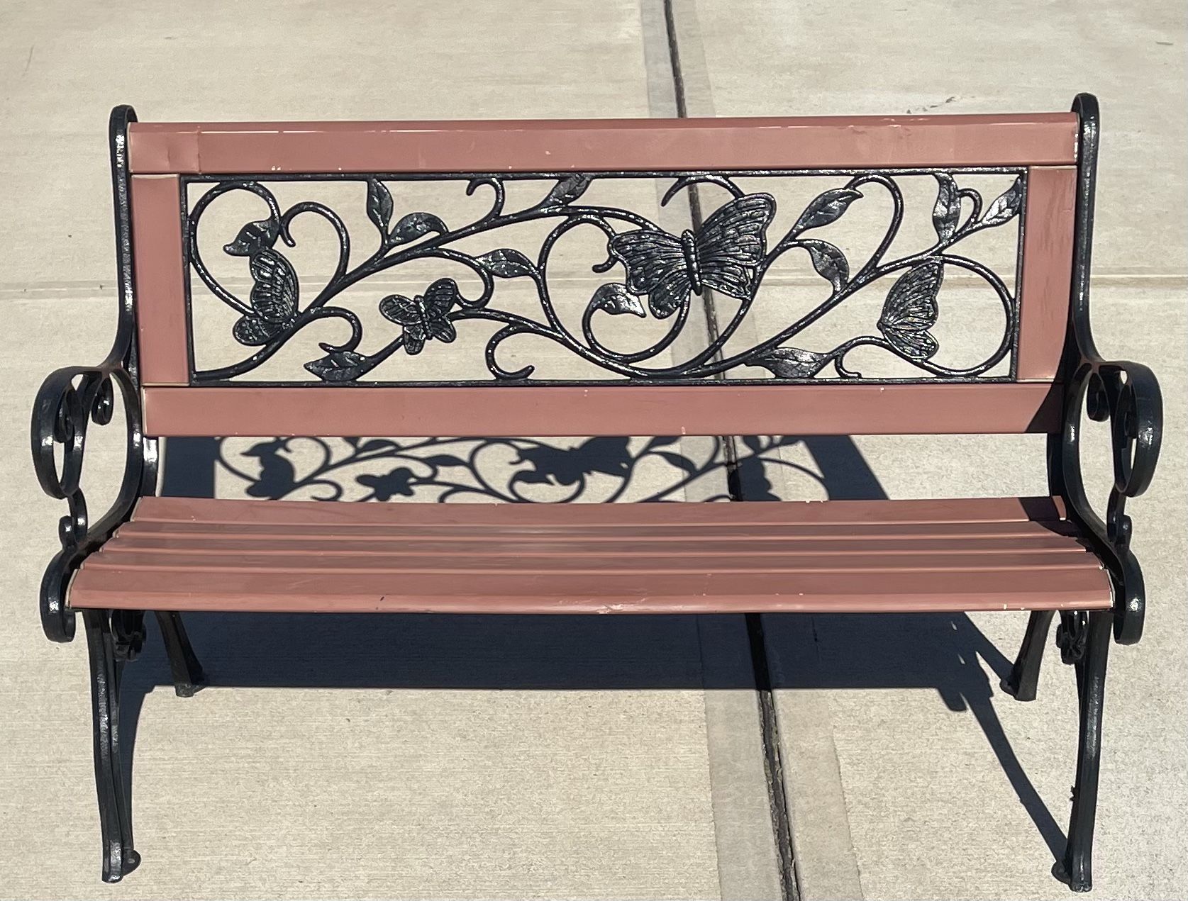 Cast Iron Beautiful Butterflies Vine Decorative Park Bench