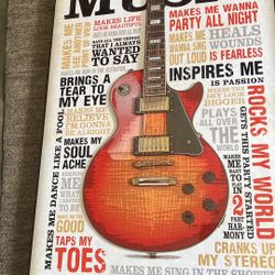 Electric Guitar "Music" Wall Art - $20 OBO