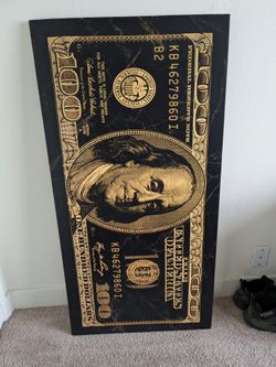 100 Dollar Bill Money Wall Art