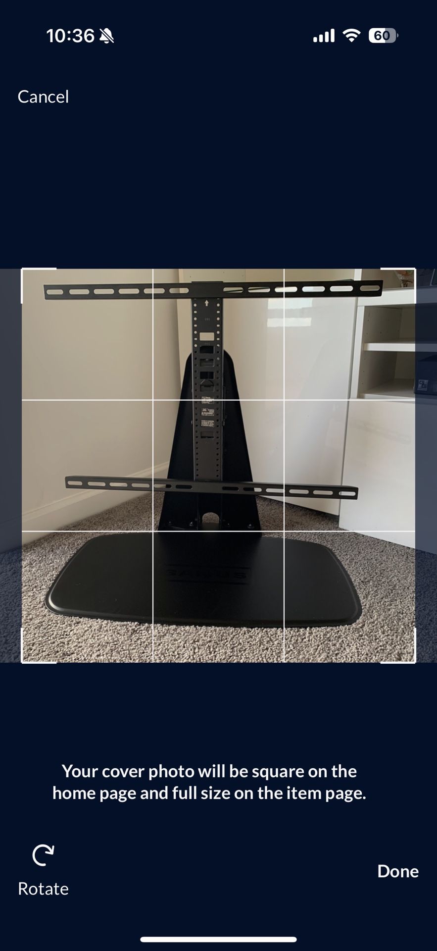 SANUS BSTV 1 Swivel TV Base for Most TVs 32"-65" up to 60 lbs - Black