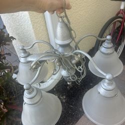 24" across brushed nickel over table ceiling lamp chandelier 5 lights