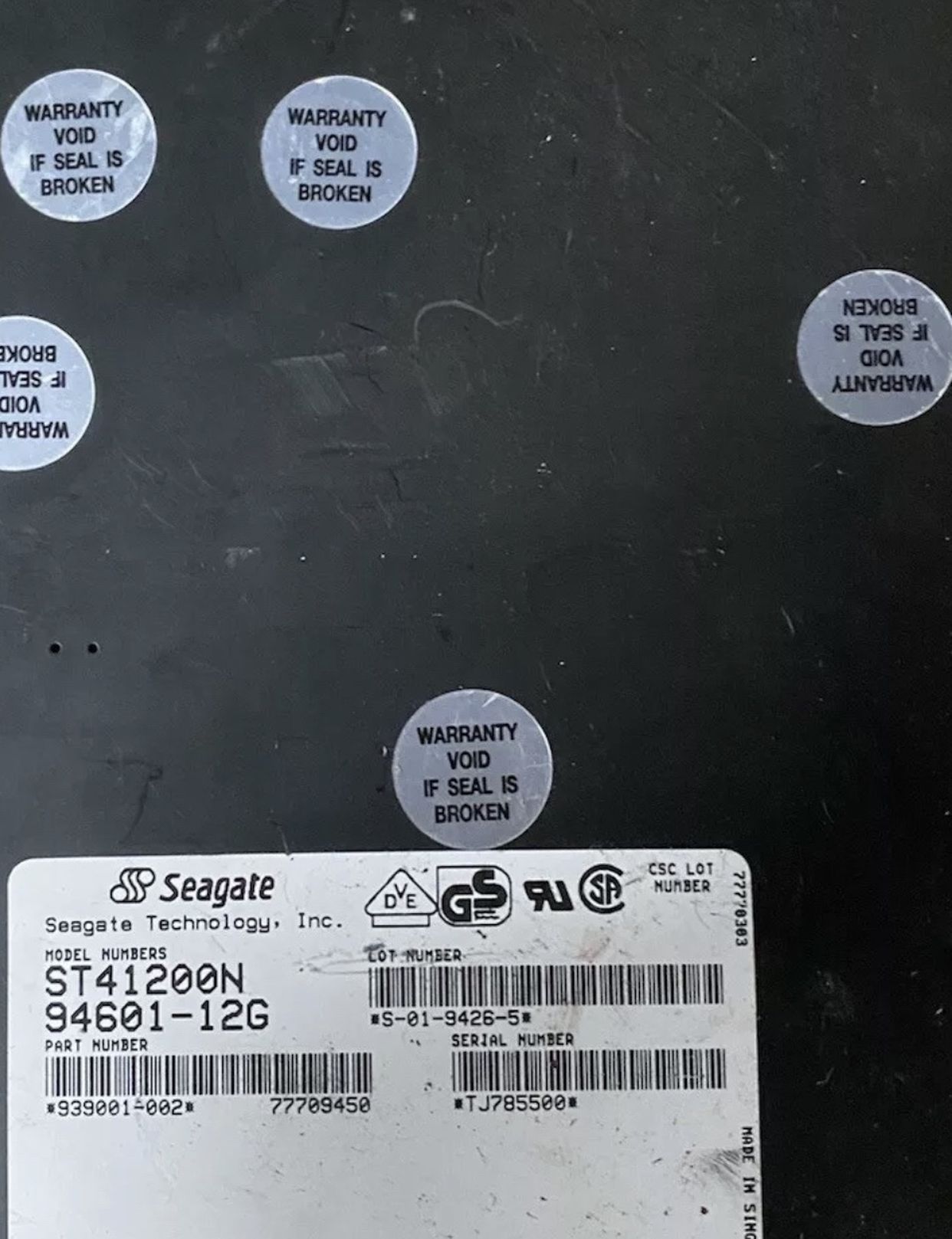 Intergraph Seagate ST41200N Hard Drive 94601-12G 495-4927 MDSK02105