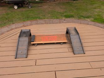 Car ramps and mechanic's creeper