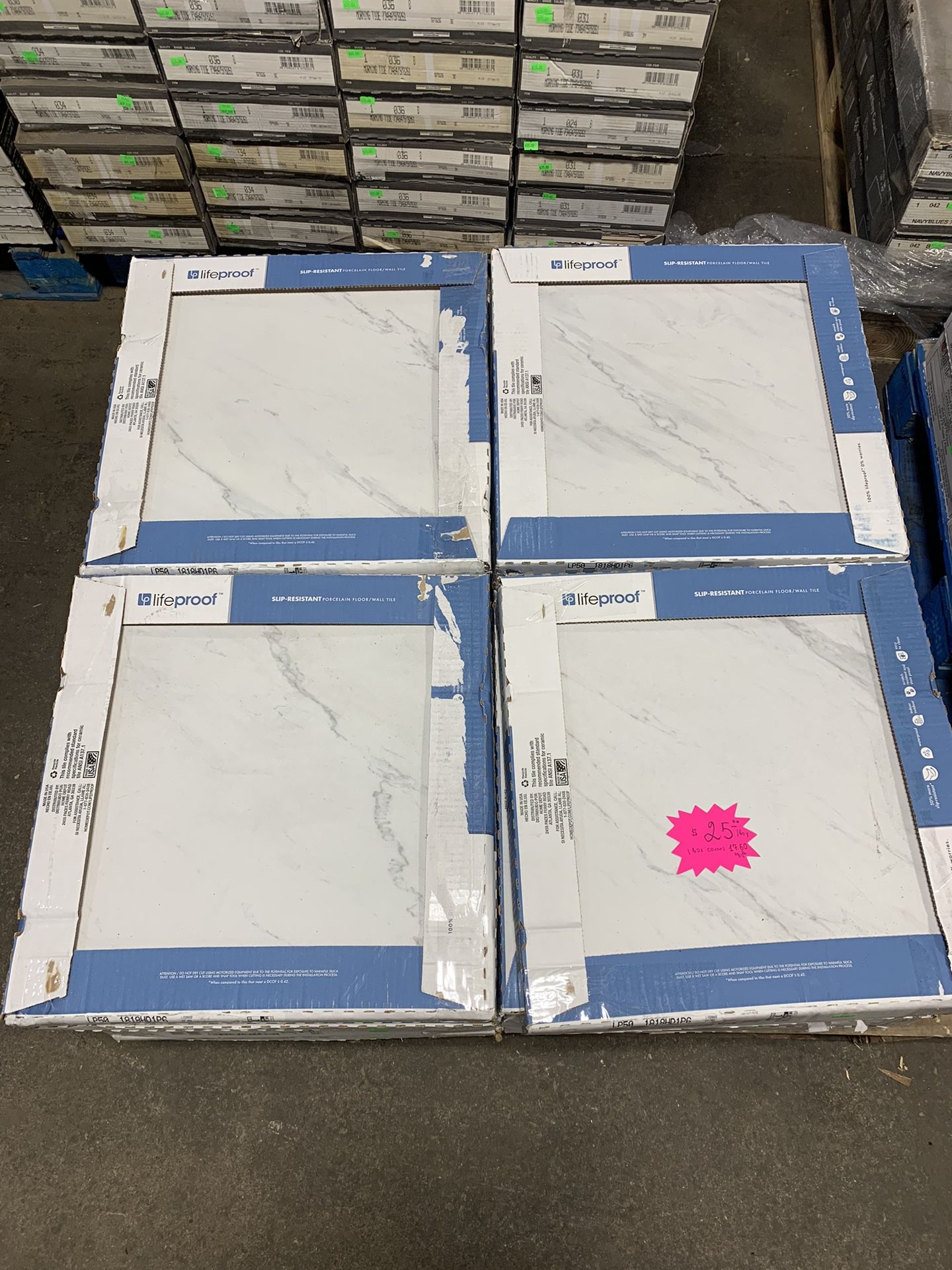 Carrara Marble Lifeproof Porcelain Matte Floor And Wall Tile 18x18
