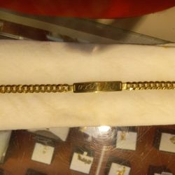 14k ID Bracelet With Cuban Links