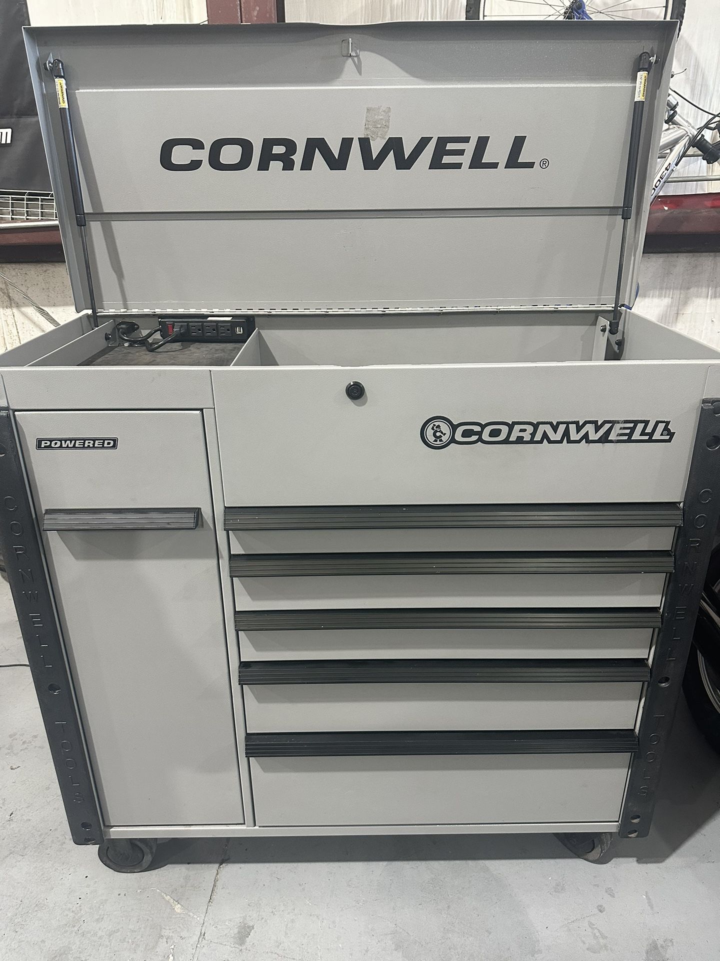 49” Cornwell service cart With Built In Power Drawer