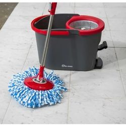 Simpli-Magic Spin Mop and Bucket with Wringer Set, Mop Bucket Cleaning System with Foot Pedal, 3 Microfiber Mop Heads, New Generation with More Spin C