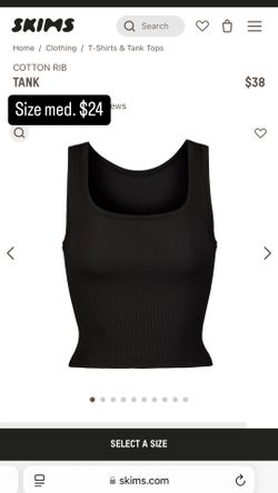 Skims Cotton Rib tank in soot medium