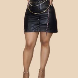 Skirt (Faux  Leather) Size: S, M, L