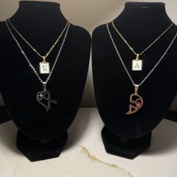 Initials With Heart Necklaces